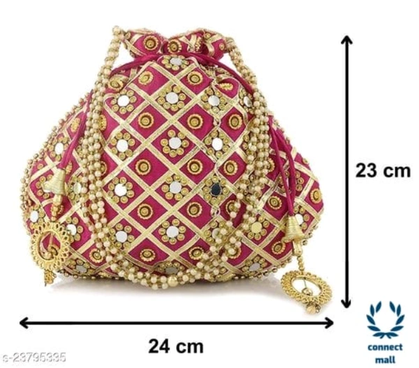  Women's Rajasthani Traditional Potli Bag  - Red